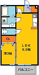 MK14B 1LDKの間取図画像