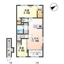 LE ASTY(ル アスティー) 2LDKの間取図画像