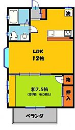 マ・メゾン・アンジュール 1LDKの間取図画像