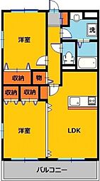 ユーミーつるた2 2LDKの間取図画像