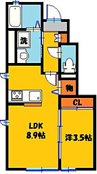 Rio平松 1LDKの間取図画像