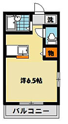 パールメゾン ワンルームの間取図画像