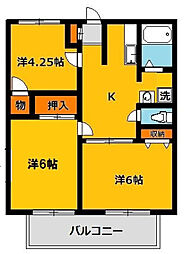 サンロイヤル2 3DKの間取図画像