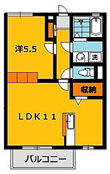 パルフェ・タムール 1LDKの間取図画像