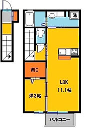 エスポワールA 1LDKの間取図画像