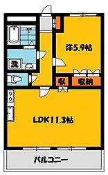 グランド・ソレイユ 1LDKの間取図画像