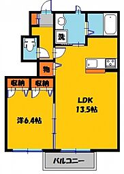 ペイサージュ北 1LDKの間取図画像