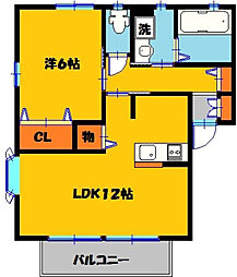 ヴェルデェ 1LDKの間取図画像