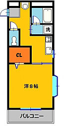 メゾンド・クレール 1Kの間取図画像