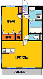 ルーナシティ 1LDKの間取図画像