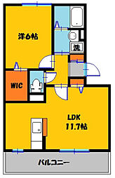 グランドキャッスルFUKUCHIA棟 1LDKの間取図画像