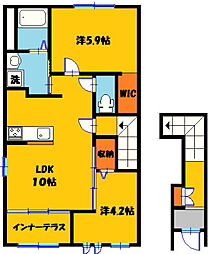 キャトルセゾン 2LDKの間取図画像