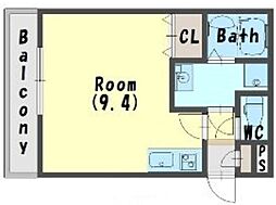 コージープレイス尼崎 1階1Kの間取り