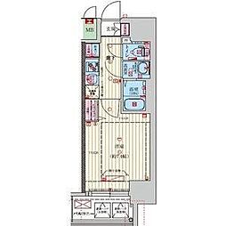 ファーストフィオーレ尼崎グランウエスト 1Kの間取図画像