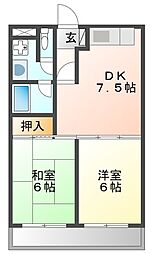 エスパシオ塚口 2DKの間取図画像