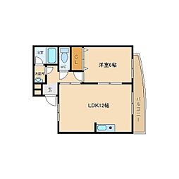 ミスターK北武庫之荘 1LDKの間取図画像