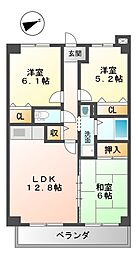 サンリット立花 3LDKの間取図画像