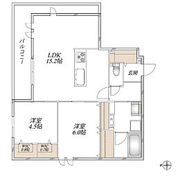 (仮称)尼崎市南塚口町2丁目へーベルメゾン東棟 2LDKの間取図画像