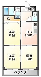 エクセルコート3 3DKの間取図画像