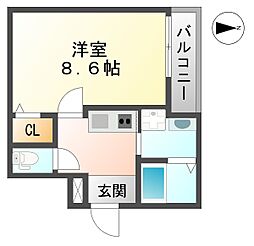 フジパレス大物駅北1番館 1Kの間取図画像