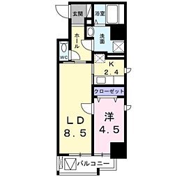 プラチナコート2 1LDKの間取図画像