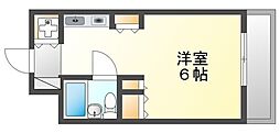 パシフィック南武庫之荘 ワンルームの間取図画像