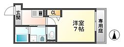パークハウス大井戸 1Kの間取図画像