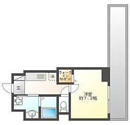 エスコート中津 1Kの間取図画像