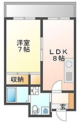 エスペランサ藤井2 1LDKの間取図画像