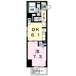 treshojas稲葉荘 1DKの間取図画像