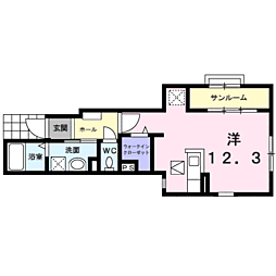 エクレール古結6 ワンルームの間取図画像