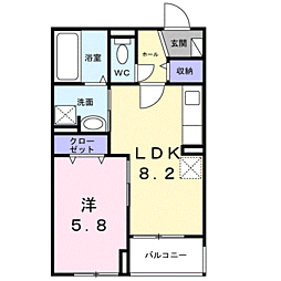 ヒカルサ西宮浜甲子園サウス 1LDKの間取図画像