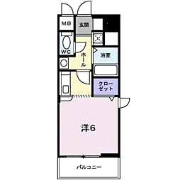 ヴィラ・ティグリス 1Kの間取図画像