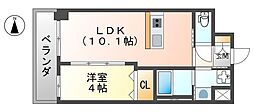 リエール武庫之荘 1LDKの間取図画像