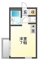 ダイドーメゾン塚口6 ワンルームの間取図画像