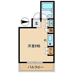 ウィンベル・ソロ立花 ワンルームの間取図画像