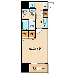 SWISS立花 1Kの間取図画像