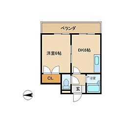 タウンハウスフジタ 1DKの間取図画像