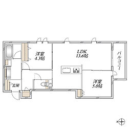 HEBEL MAISON ai 塚口南 2LDKの間取図画像