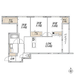 HEBEL MAISON My Plis 3LDKの間取図画像