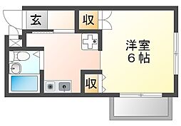 メゾンドマール学園前 1Kの間取図画像