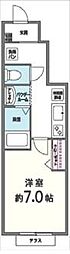ヴェルドミール園田 1Kの間取図画像