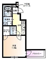 フジパレス塚口本町2番館 1Kの間取図画像
