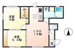 カーサイマキタフローラ 2LDKの間取図画像