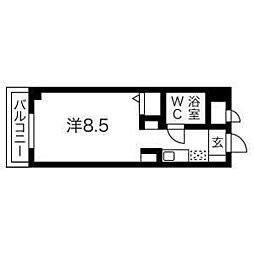 猪名寺パークマンション・2 ワンルームの間取図画像