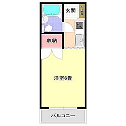 西武池袋線 清瀬駅 徒歩8分の賃貸マンション 1階1Kの間取り