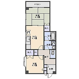 サンベルビル 2DKの間取図画像