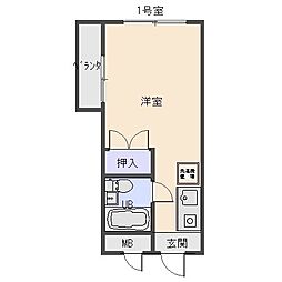 サンパレス南林間 ワンルームの間取図画像