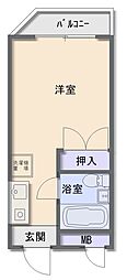 サンパレス南林間 ワンルームの間取図画像