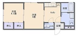 グランデュール 2Kの間取図画像